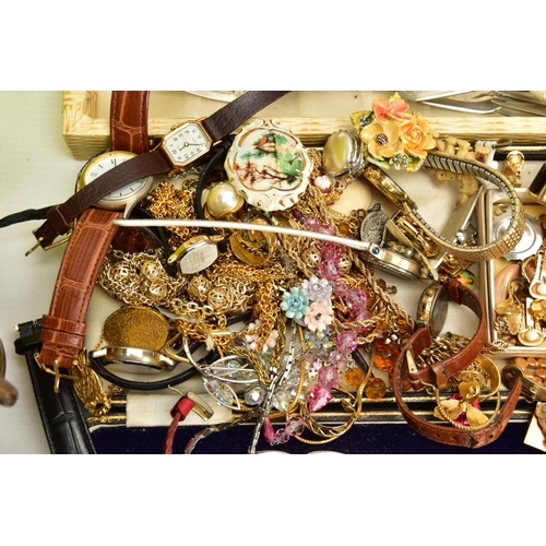 167 - CASED SETS OF CUTLERY, LOOSE CUTLERY AND COSTUME JEWELLERY, to include a cased canteen of cutlery si... 