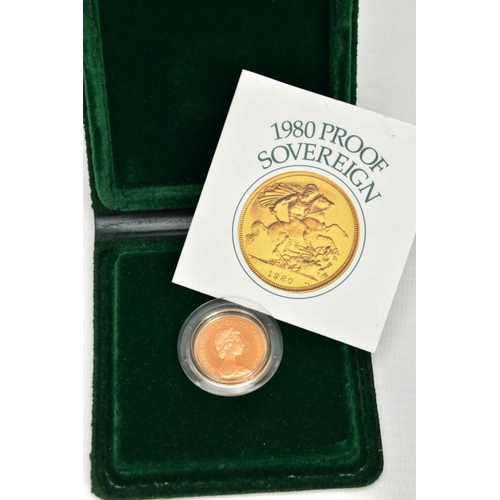 170 - A ROYAL MINT 1980 GOLD PROOF SOVEREIGN IN CASE OF ISSUE WITH COA