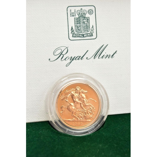 170 - A ROYAL MINT 1980 GOLD PROOF SOVEREIGN IN CASE OF ISSUE WITH COA