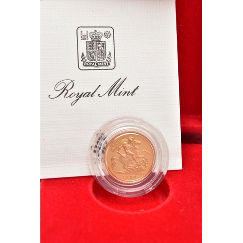 171 - A ROYAL MINT 1980 GOLD PROOF HALF SOVEREIGN COIN WITH CASE AND COA