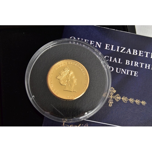 174 - A BOXED PAIR OF GOLD COINS, to include a long to reign over us gold proof unites 2015 to Tristan da ... 