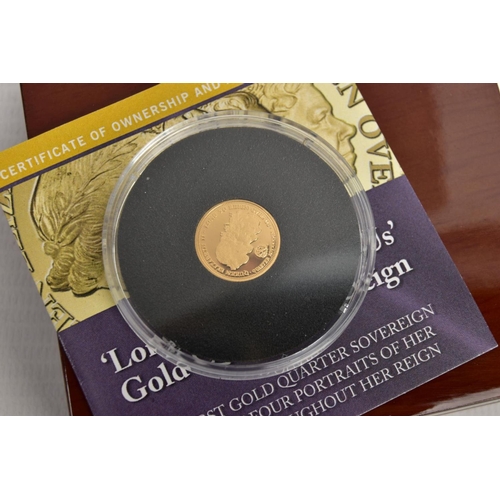 174 - A BOXED PAIR OF GOLD COINS, to include a long to reign over us gold proof unites 2015 to Tristan da ... 