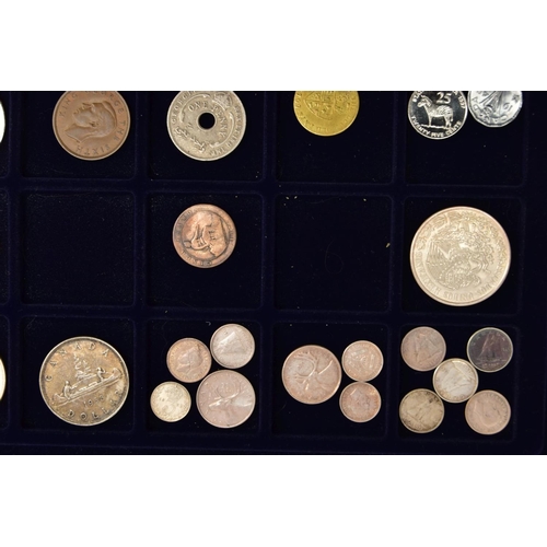 184 - AN ALUMINIUM COIN CASE AND OTHER COIN CASE OF MIXED WORLD COINS WITH LOTS OF CROWN SIZE AND OTHER CO... 