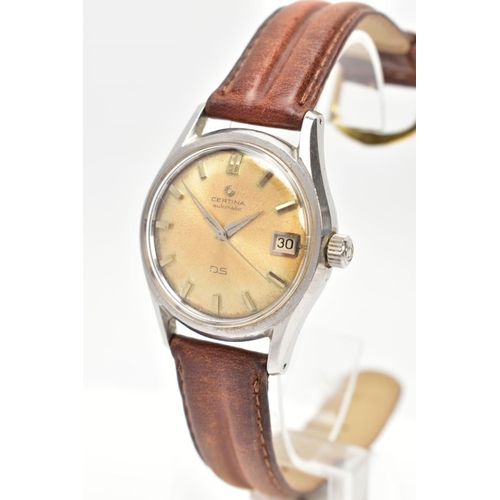 67 - TWO GENTS CERTINA WRISTWATCHES, the first a hand wound movement, gold tone dial signed 'Certina auto... 