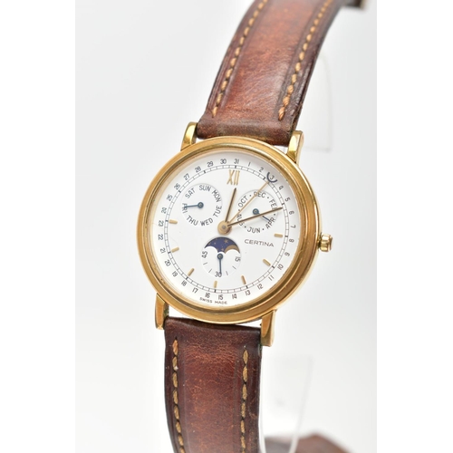 67 - TWO GENTS CERTINA WRISTWATCHES, the first a hand wound movement, gold tone dial signed 'Certina auto... 