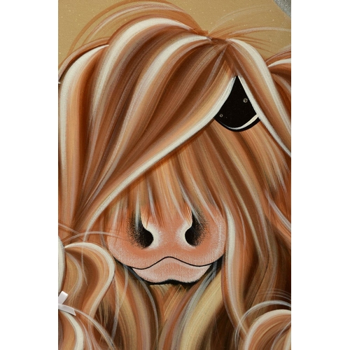 395 - JENNIFER HOGWOOD (BRITISH 1980) 'THE FIVE MOO-SKETEERS', a family of Highland cows, signed bottom ri... 