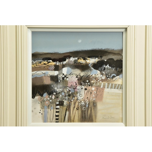 406 - EMMA S DAVIS (SCOTTISH 1975) 'A CALM SPRING EVENING', an abstract Scottish landscape, signed bottom ... 