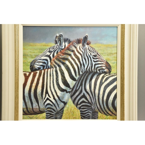 409 - TONY FORREST (BRITISH 1961) 'NEAREST AND DEAREST', a signed limited edition print of zebras 51/195, ... 