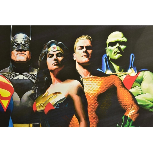 422 - ALEX ROSS (AMERICAN CONTEMPORARY) 'ORIGINAL SEVEN' portraits of Green Lantern, Flash, Superman, Batm... 