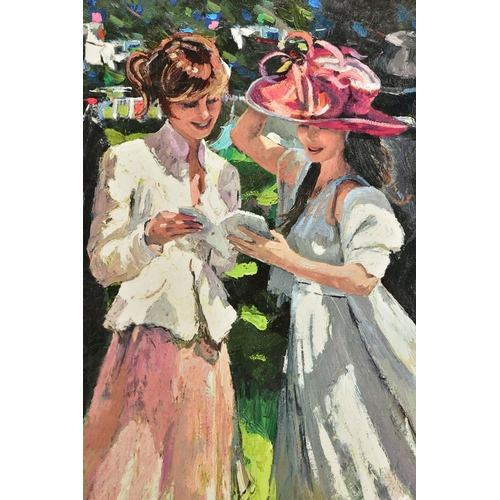 424 - SHERREE VALENTINE DAINES (BRITISH 1959) 'ROYAL ASCOT LADIES DAY II' an artist proof print 17/20, sig... 