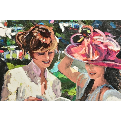 424 - SHERREE VALENTINE DAINES (BRITISH 1959) 'ROYAL ASCOT LADIES DAY II' an artist proof print 17/20, sig... 