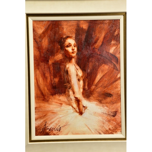 426 - HENRY ASENCIO (AMERICAN 1971) 'ARRIVED', a sepia half length portrait of a ballerina, signed bottom ... 