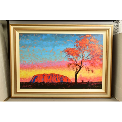 431 - ROLF HARRIS (AUSTRALIAN 1930) 'ULURU SUNSET, SURPRISE SHOWER' an artist proof print on canvas of an ... 