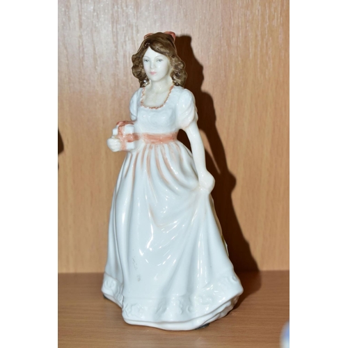 444 - TWO ROYAL DOULTON FIGURES, A BORDER FINE ARTS SCULPTURE AND TWO SPODE 'ITALIAN' MINIATURE PIECES, th... 