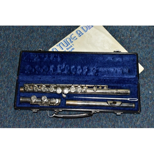 497 - FLUTE, a Sapphire by Rosetti of London flute in a presentation case together with 'A Tune a Day for ... 