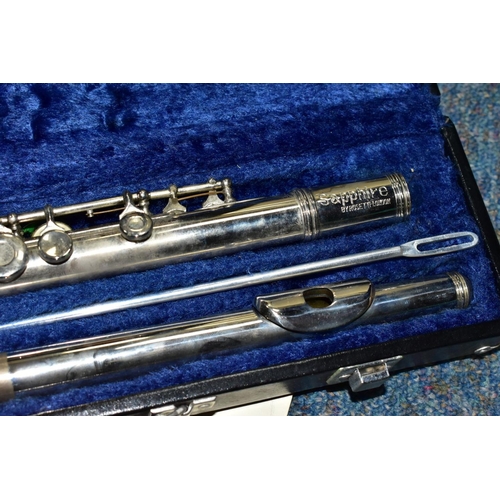 497 - FLUTE, a Sapphire by Rosetti of London flute in a presentation case together with 'A Tune a Day for ... 