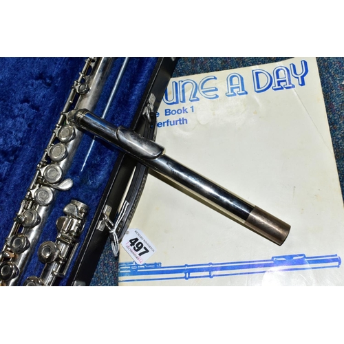 497 - FLUTE, a Sapphire by Rosetti of London flute in a presentation case together with 'A Tune a Day for ... 