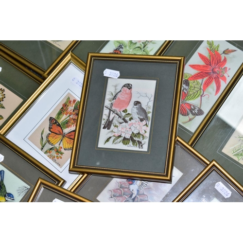 503 - J & J CASH LTD, FRAMED WOVEN PICTURES, a collection of fifteen examples comprising eight bird studie... 