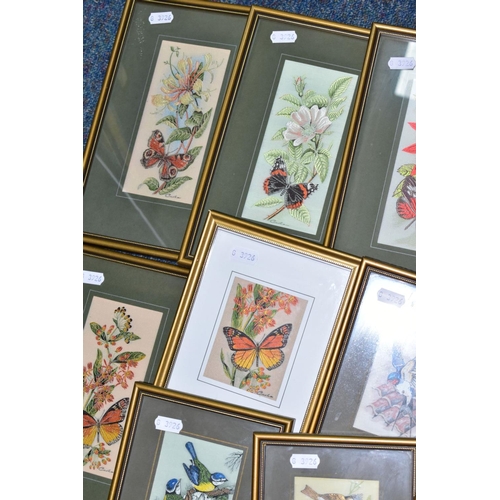 503 - J & J CASH LTD, FRAMED WOVEN PICTURES, a collection of fifteen examples comprising eight bird studie... 