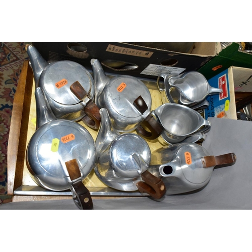 509 - THREE BOXES AND LOOSE JUST ANDERSEN, DANISH PEWTER AND OTHER METALWARES, to include approximately fo... 