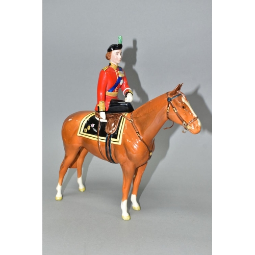 528 - A BESWICK H.M. QUEEN ELIZABETH II ON IMPERIAL TROOPING THE COLOUR 1957, model no.1546, chestnut glos... 