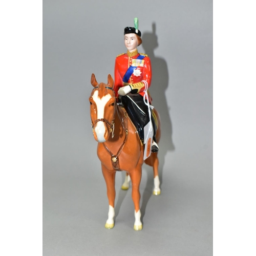 528 - A BESWICK H.M. QUEEN ELIZABETH II ON IMPERIAL TROOPING THE COLOUR 1957, model no.1546, chestnut glos... 