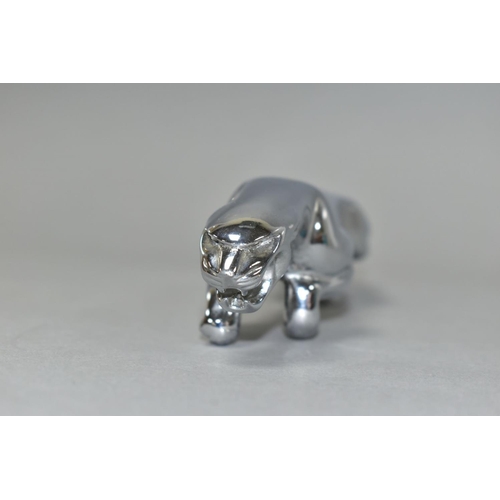 531 - A CHROME PLATED JAGUAR CAR MASCOT, unmounted, faintly marked 7/10091/1 WB?, length 18cm (Condition r... 