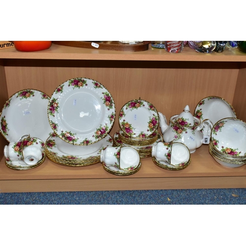 536 - A ROYAL ALBERT 'OLD COUNTRY ROSES' PATTERN PART DINNER SERVICE, comprising six dinner plates (all fi... 