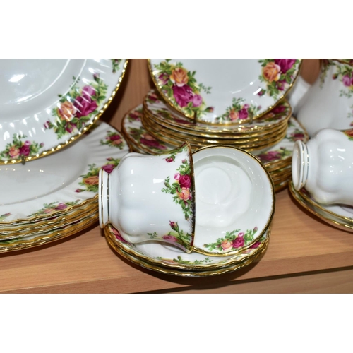 536 - A ROYAL ALBERT 'OLD COUNTRY ROSES' PATTERN PART DINNER SERVICE, comprising six dinner plates (all fi... 