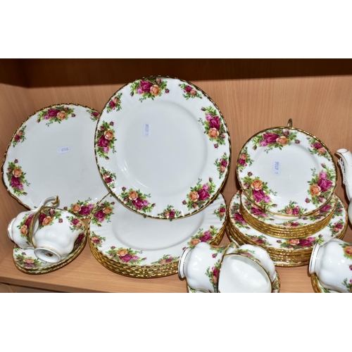 536 - A ROYAL ALBERT 'OLD COUNTRY ROSES' PATTERN PART DINNER SERVICE, comprising six dinner plates (all fi... 