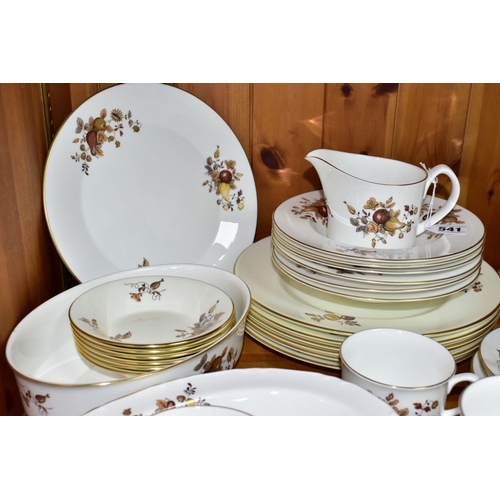 541 - A THIRTY SEVEN PIECE ROYAL WORCESTER 'GOLDEN HARVEST' DINNER SERVICE, comprising six dinner plates, ... 