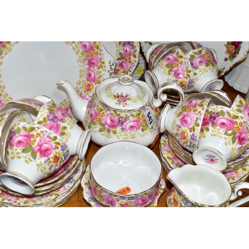 543 - A FORTY TWO PIECE ROYAL ALBERT SERENA TEASET AND OTHER ROYAL ALBERT PLATES, Serena set comprising a ... 