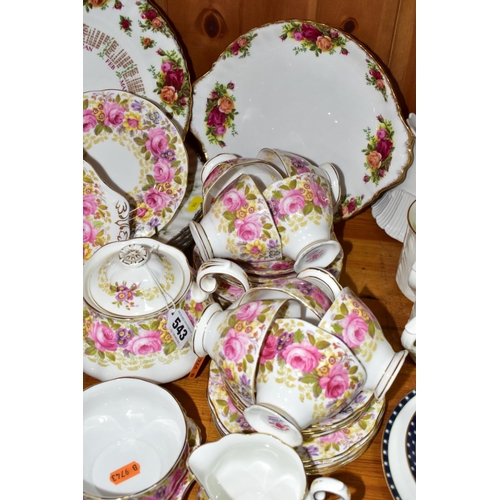 543 - A FORTY TWO PIECE ROYAL ALBERT SERENA TEASET AND OTHER ROYAL ALBERT PLATES, Serena set comprising a ... 