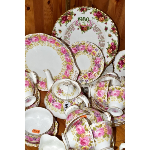 543 - A FORTY TWO PIECE ROYAL ALBERT SERENA TEASET AND OTHER ROYAL ALBERT PLATES, Serena set comprising a ... 