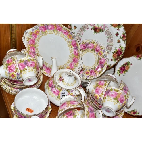 543 - A FORTY TWO PIECE ROYAL ALBERT SERENA TEASET AND OTHER ROYAL ALBERT PLATES, Serena set comprising a ... 