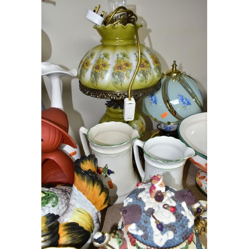 549 - A GROUP OF TABLE LAMPS, VASES AND DECORATIVE HOMEWARES, mainly late twentieth century or later, to i... 