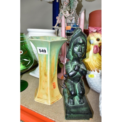 549 - A GROUP OF TABLE LAMPS, VASES AND DECORATIVE HOMEWARES, mainly late twentieth century or later, to i... 