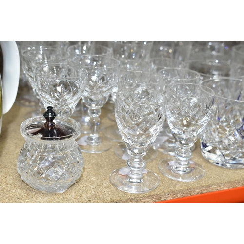 551 - A GROUP OF CUT CRYSTAL AND OTHER GLASSWARES, approximately sixty pieces to include two Waterford Cry... 