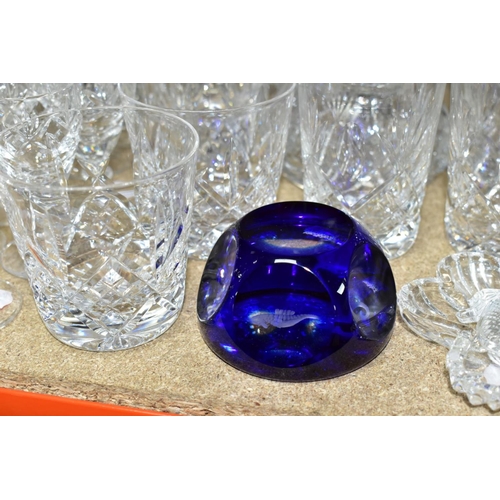 551 - A GROUP OF CUT CRYSTAL AND OTHER GLASSWARES, approximately sixty pieces to include two Waterford Cry... 