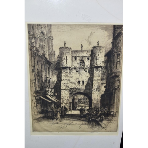 574 - ALBANEY E. HOWARTH (1872-1936) THREE ETCHINGS SIGNED IN PENCIL, comprising 'The Chancel, Exeter', 'B... 