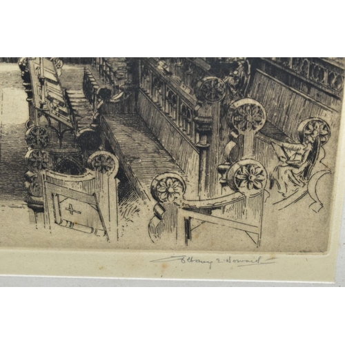 574 - ALBANEY E. HOWARTH (1872-1936) THREE ETCHINGS SIGNED IN PENCIL, comprising 'The Chancel, Exeter', 'B... 