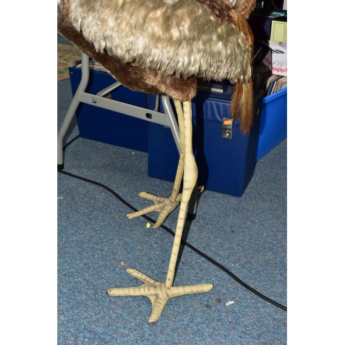 578 - A LARGE FREESTANDING PLUSH COVERED EMU, approximate height 120cm, some damage to feet