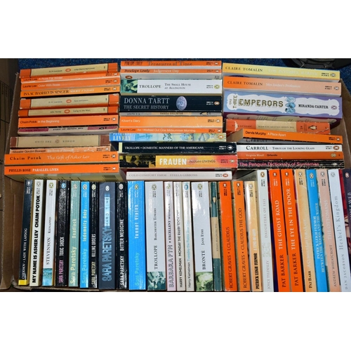 582 - BOOKS, five boxes containing approximately 245 titles in paperback (160+) and hardback (80+) formats... 