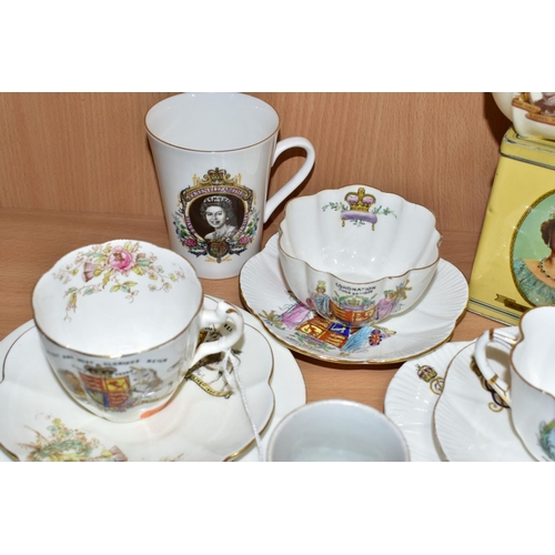 593 - ROYAL MEMORABILIA CERAMICS ETC, comprising Foley china Edward VII coronation trio,  Edward VII sugar... 