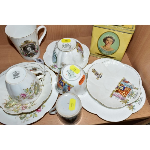 593 - ROYAL MEMORABILIA CERAMICS ETC, comprising Foley china Edward VII coronation trio,  Edward VII sugar... 