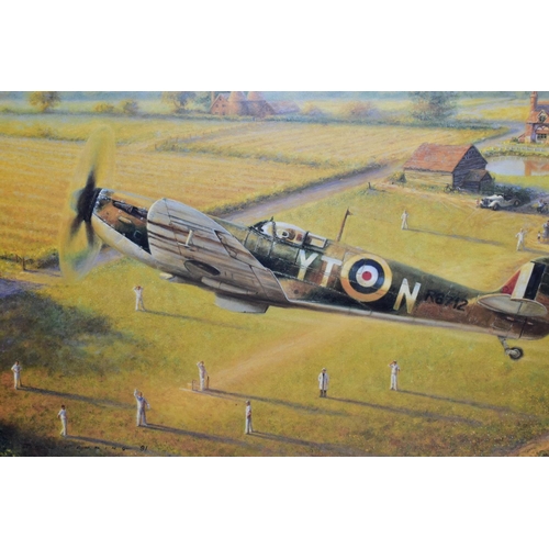 614 - MICHAEL TURNER (BRITISH 1934) 'A PIECE OF CAKE', a limited edition print of Spitfires, signed by the... 