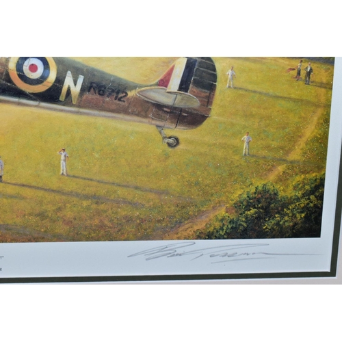 614 - MICHAEL TURNER (BRITISH 1934) 'A PIECE OF CAKE', a limited edition print of Spitfires, signed by the... 