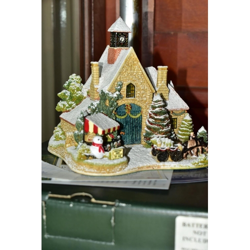 623 - FIVE BOXED SNOW COVERED LILLIPUT LANE SCULPTURES, all with deeds, comprising two from the Christmas ... 