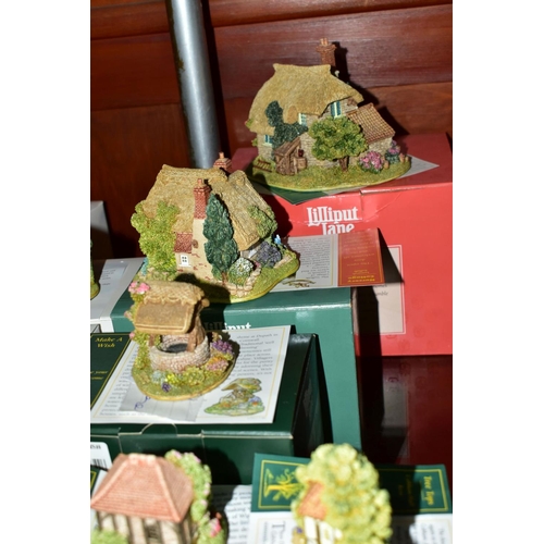 624 - THIRTY FOUR LILLIPUT LANE SCULPTURES, most with deeds and boxes unless mentioned, comprising twenty ... 