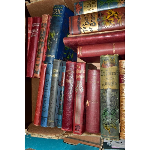 632 - THREE BOXES OF ANTIQUARIAN BOOKS, approximately sixty five books with titles to include two volumes ... 